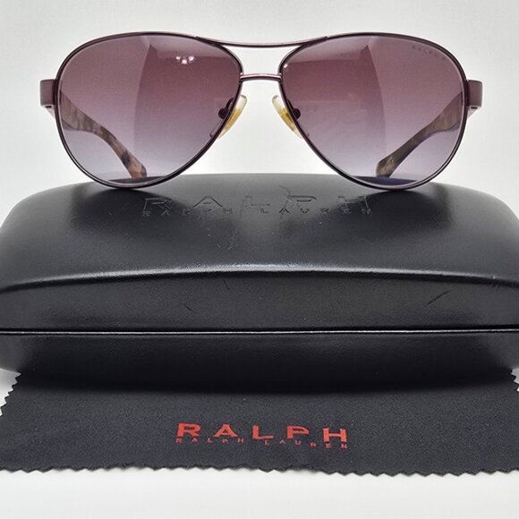 Ralph Lauren RA4096 249/62 Rose Tortoise Polarized Purple Len Aviator Sunglasses - Picture 1 of 16